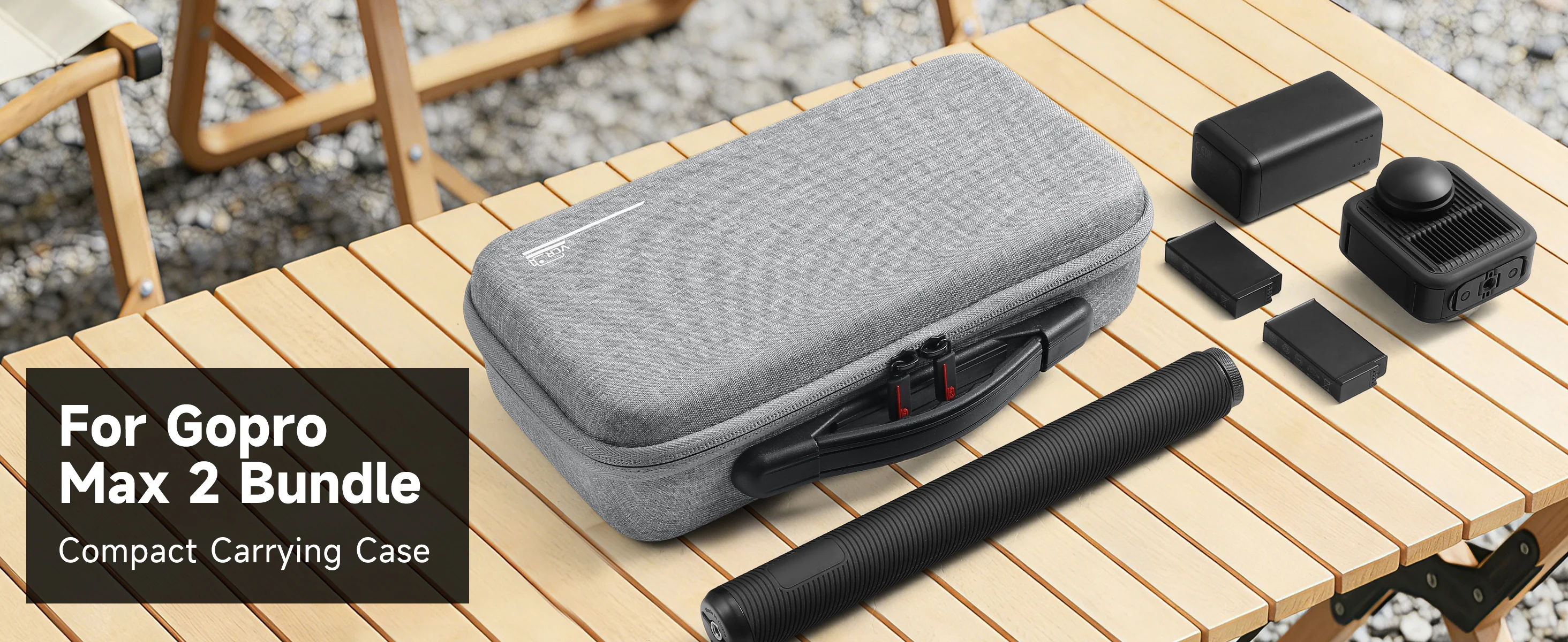 Tragetasche für Gopro Max 2 Aufbewahrungs-Reisetasche Zubehör Kompatibel mit Doppel-Akkuladegerät 4ft (1,2m) Verlängerungsstange – Detail 6