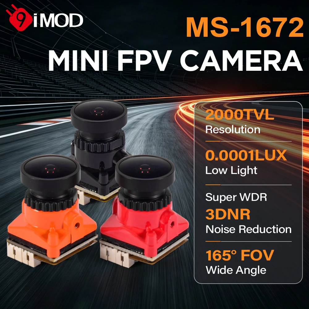 1PCS/5PCS/10PCS 9IMOD MINI FPV Camera MS-1672 165° FOV 2.1mm Lens Super WDR 3DNR 5-36V For RC FPV Drone