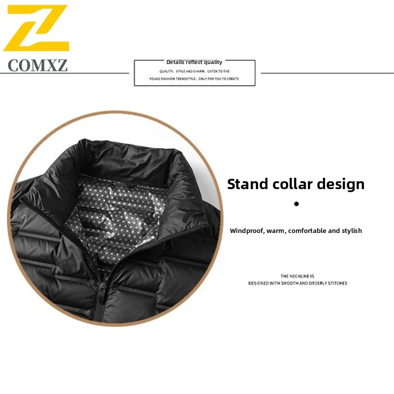 2025 Down Vest Men Casual Sleeveless Coat Autumn Winter Graphene Heating Warm Fashion Stand Collar Waistcoat Lightweight Comfort