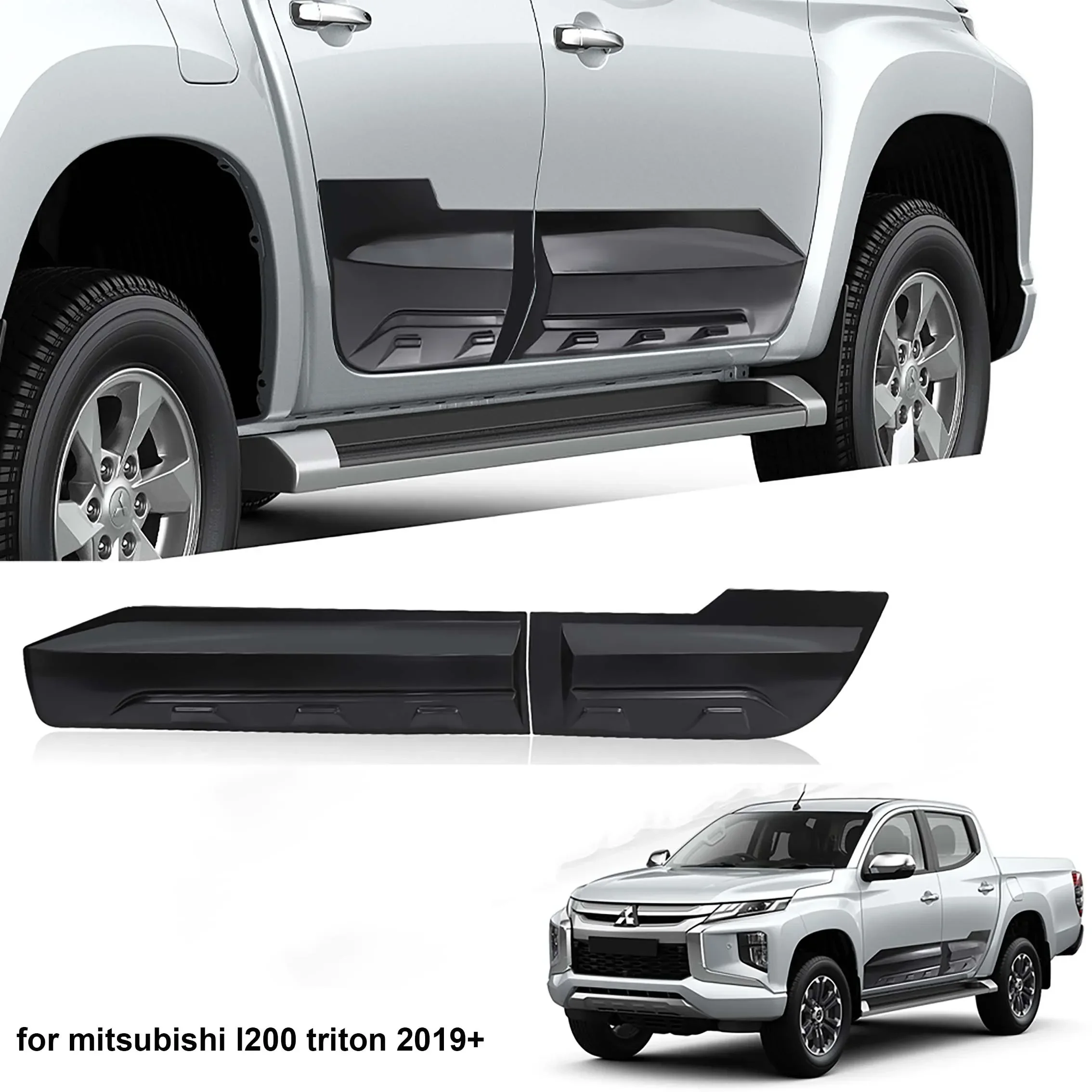 Matte Black Side Body Cladding FOR Mitsubishi Triton 2019-2023 Mitsubishi Strada Strakar Mitsubishi Barbarian Car Accessories