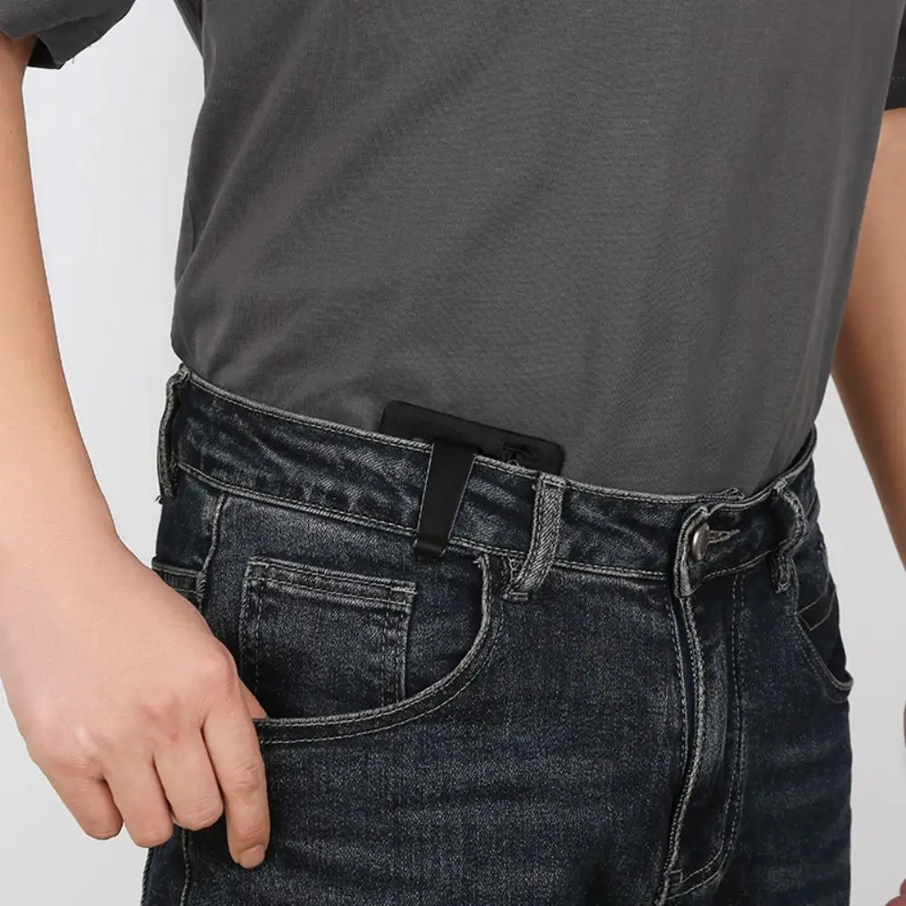 Robuste Mini-Geldbörse aus Polyester mit Reißverschluss und Gürtelclip, 7 Farben, einfache Stofftasche, nicht geflochtener Karten-Organizer für Herren und Damen