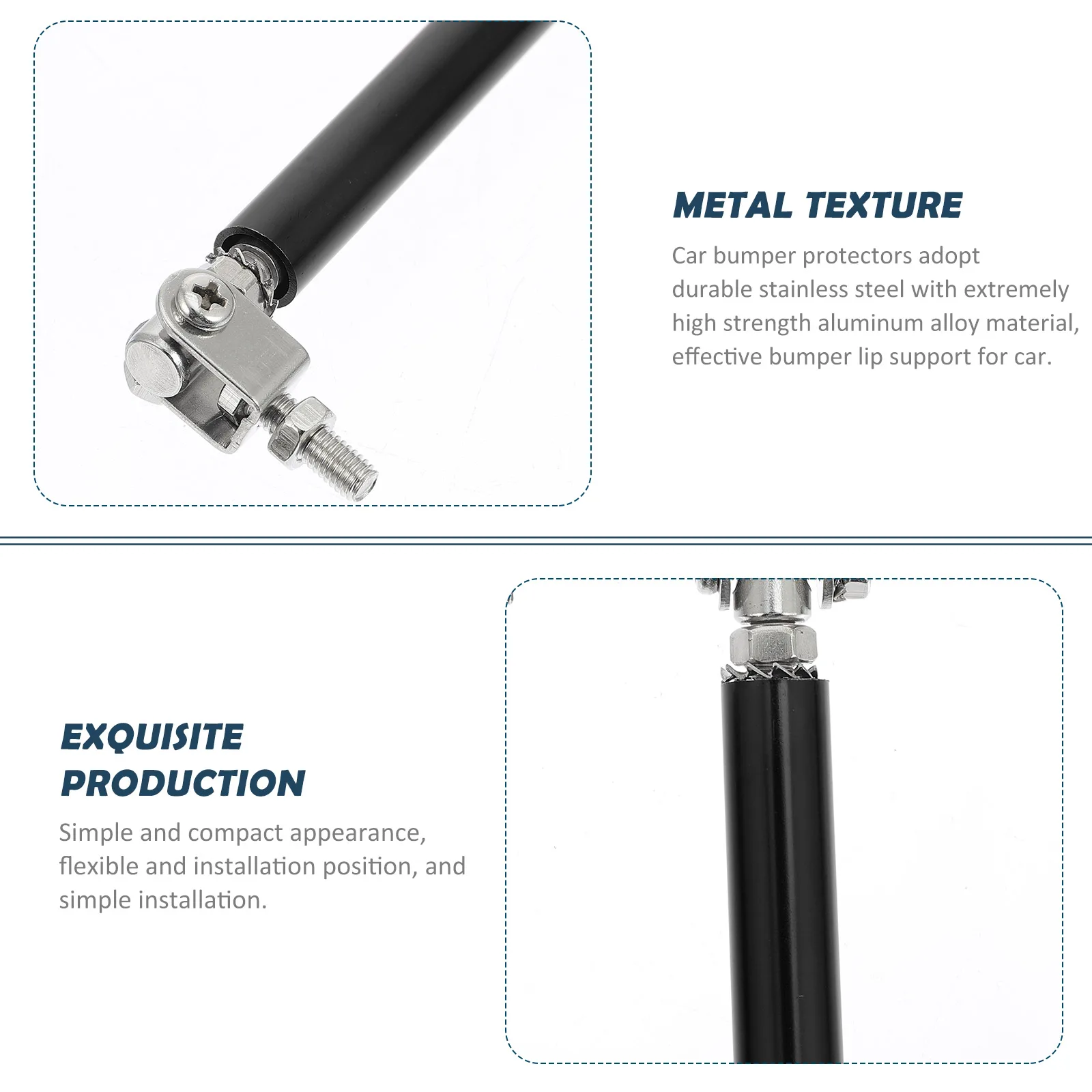 

2Pcs Telescopic Enclosure Pull Rods Aluminum Splitter Bumper Guards for Cars Front Bracket Refit Stainless Steel Alloy Corrosion