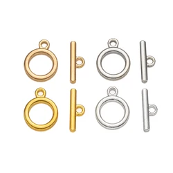 10 Sets OT End Clasps Fastener Hook Toggle Connectors Round Closure For DIY Necklace Bracelet Jewelry Craft Making Material