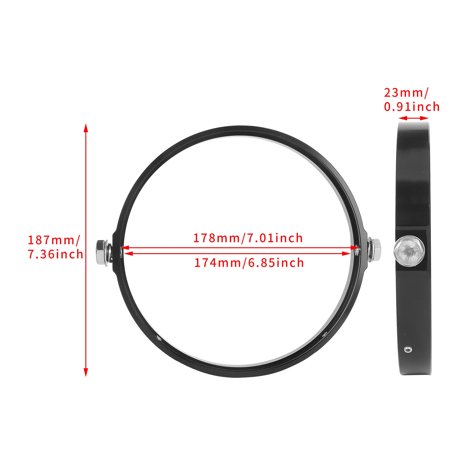Motorcycle Round Headlight Housing 5.75In 7Inch Headlamp Trim Ring Mount Bracket Aluminum For Harley Honda Yamaha