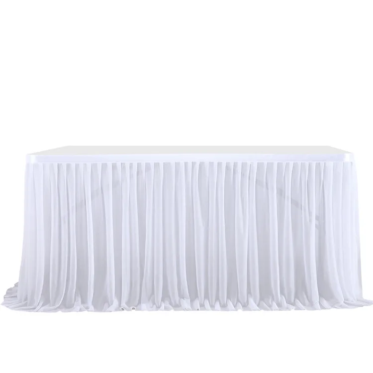 כיסוי שולחן שיפון עם מלמלה לאירועים