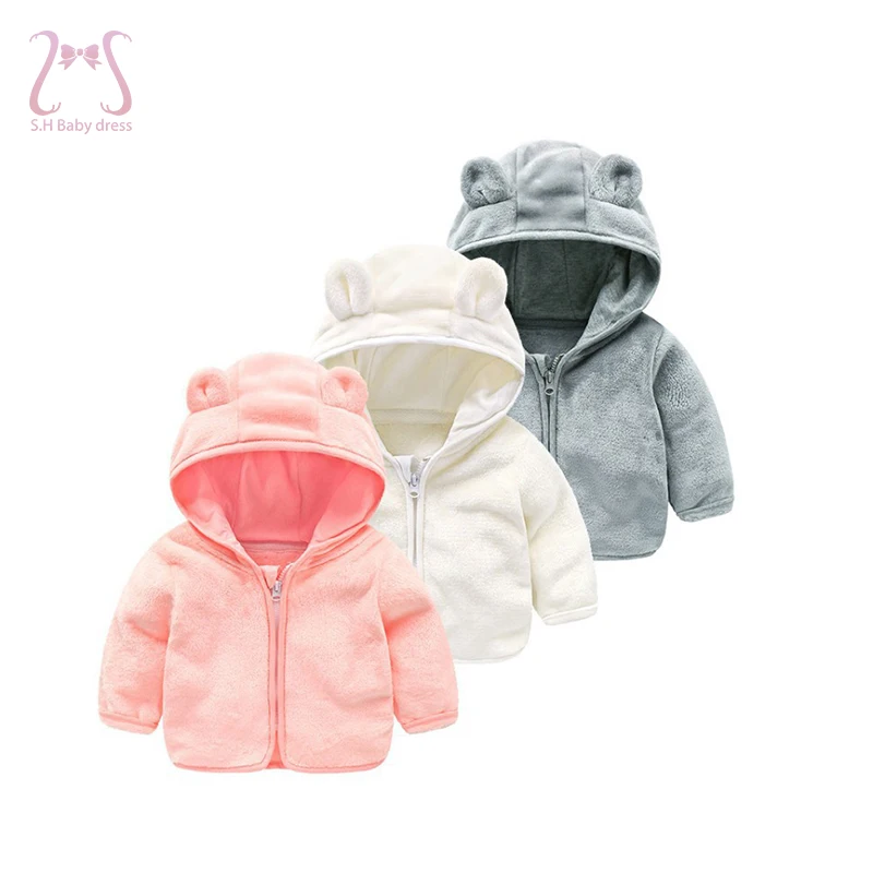 Baby Girl Autumn Winter Clothes Cute Boys Children\'s Fleece Jacket 0 To 3 Years Old Simple Kids Wool Sweater Jackets