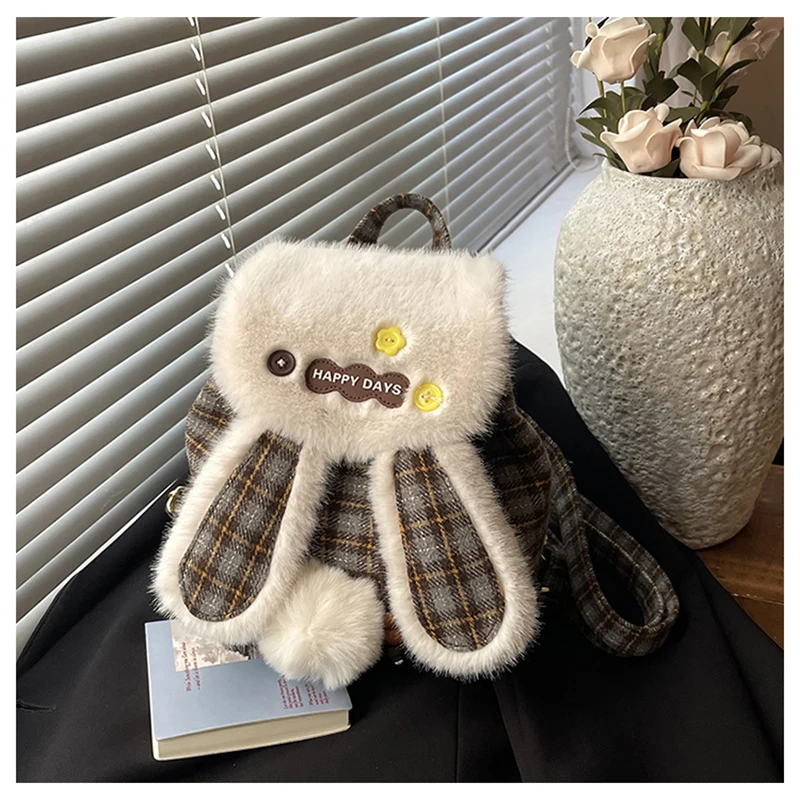 لطيف لينة أفخم أرنب على ظهره الحلو سروال قصير منقوشة الربط المرأة على ظهره مزاجه للتنقل الرباط على ظهره