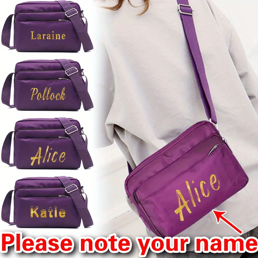 

Personalized Customization List Shoulder Crossbody Bag High-quality and Durable Purple Women's Multi-layer Storage Bag Durable