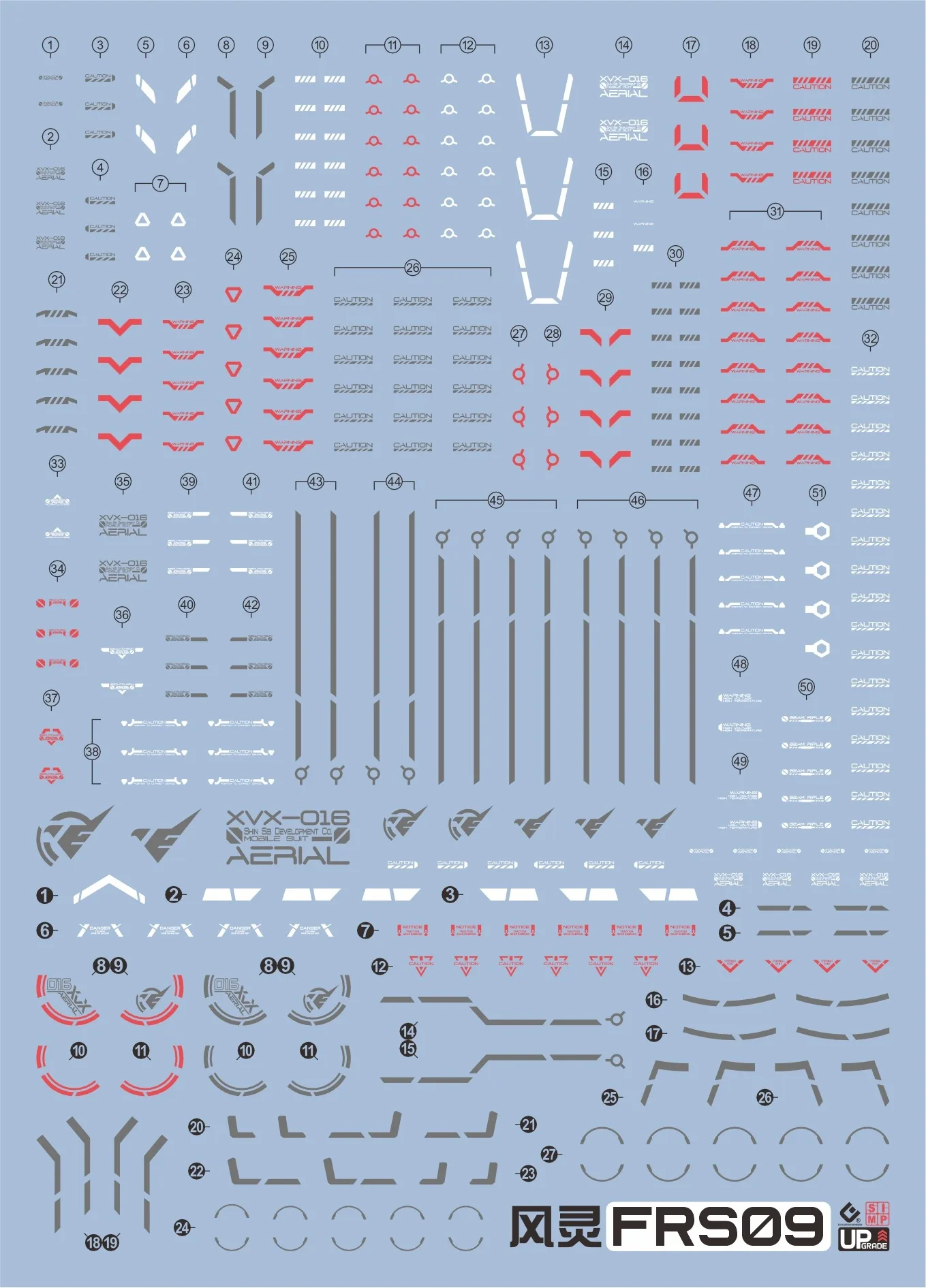 Evo Water Sticker Voor 1/100 Fm Aerial Model Hulpmateriaal Hoge Precisie Emblemen Plastic Model Detail-Up Borden