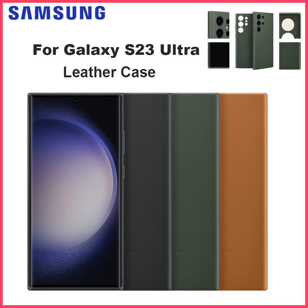 

Original Samsung Galaxy S23 Ultra Leather Case For Samsung S23 Ultra (6.8") Full Protection High Quality Leather Cover EF-VS918L