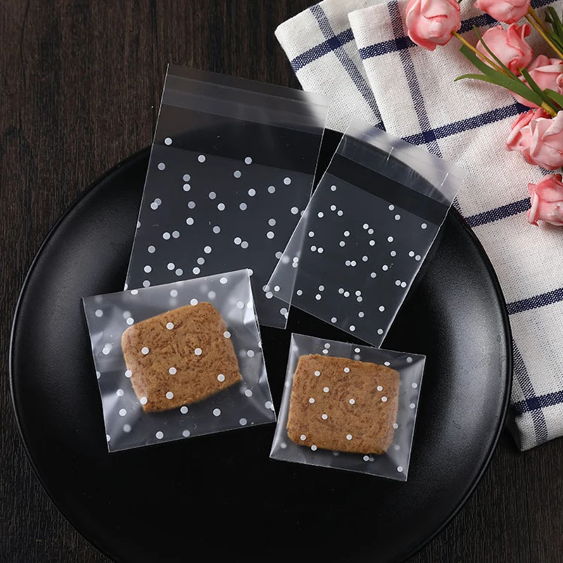 100 pçs diy transparente cozimento biscoitos celofane doces saco de presente sacos de natal fosco aniversário doces bolsa