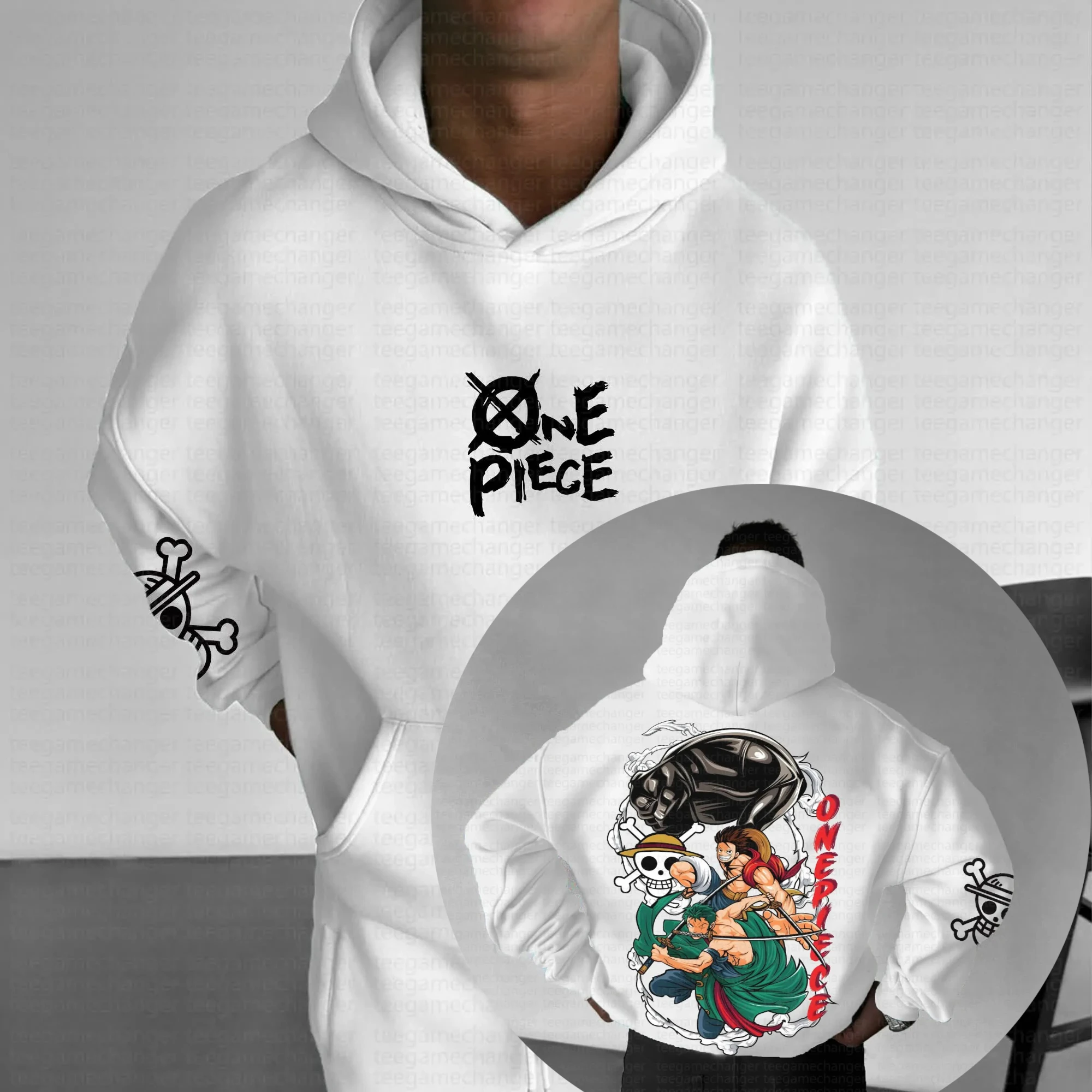 

ONE PIECE Parent-child Clothing Autumn and Winter Japanese Hotblooded Animation Classic Character Hoodie Men's and Women's Top