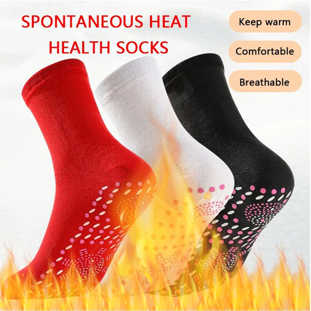 Tourmaline Magnetic Heated Socks Therapy Self-heating Thermal Socks Pain Relief Winter Women Men Warm Massage Sport Yoga Socks