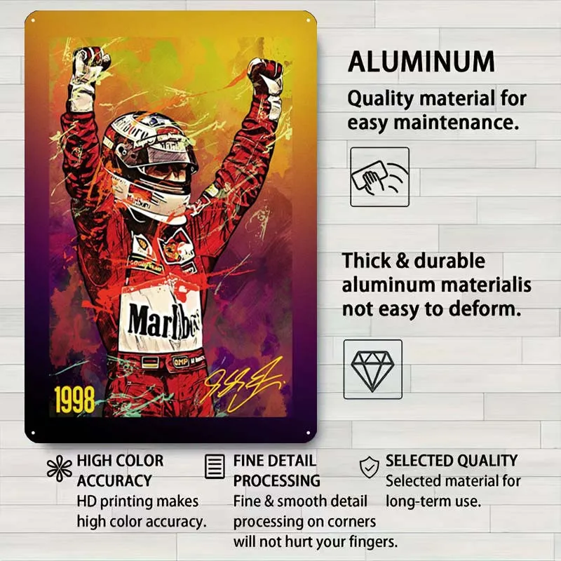 Michael Schumacher Coffee Bar Custom Metal Poster Metal Wall Art Mural House Decor Vintage Tinplate Man Cave Art of Murals Retro