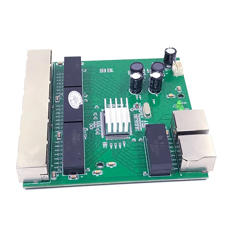 อุตสาหกรรมโมดูลสวิทช์ Ethernet 8พอร์ต Unmanaged10/100/1000Mbps Board OEM พอร์ตการตรวจจับอัตโนมัติ PCBA คณะกรรมการ5V12V24V36V48V