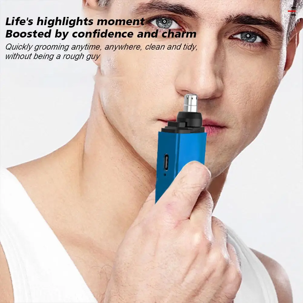 Portable Nose Hair Trimmer Rechargeable Electric Facial Charging Trimmer Nose Hair Cleaner Hair Mini USB Eyebrow B6J2