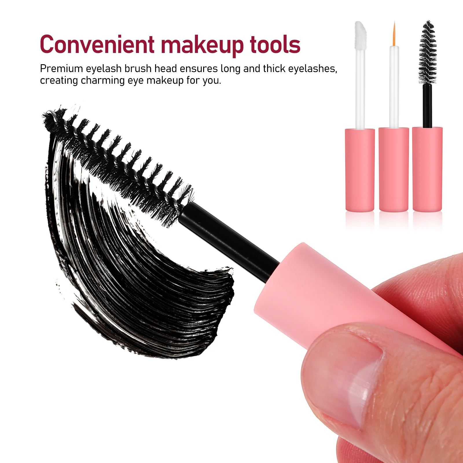 6Pcs Reusable Empty Eyelash Tubes Mascara Containers with Wand Refillable Travel Bottles for Makeup Application