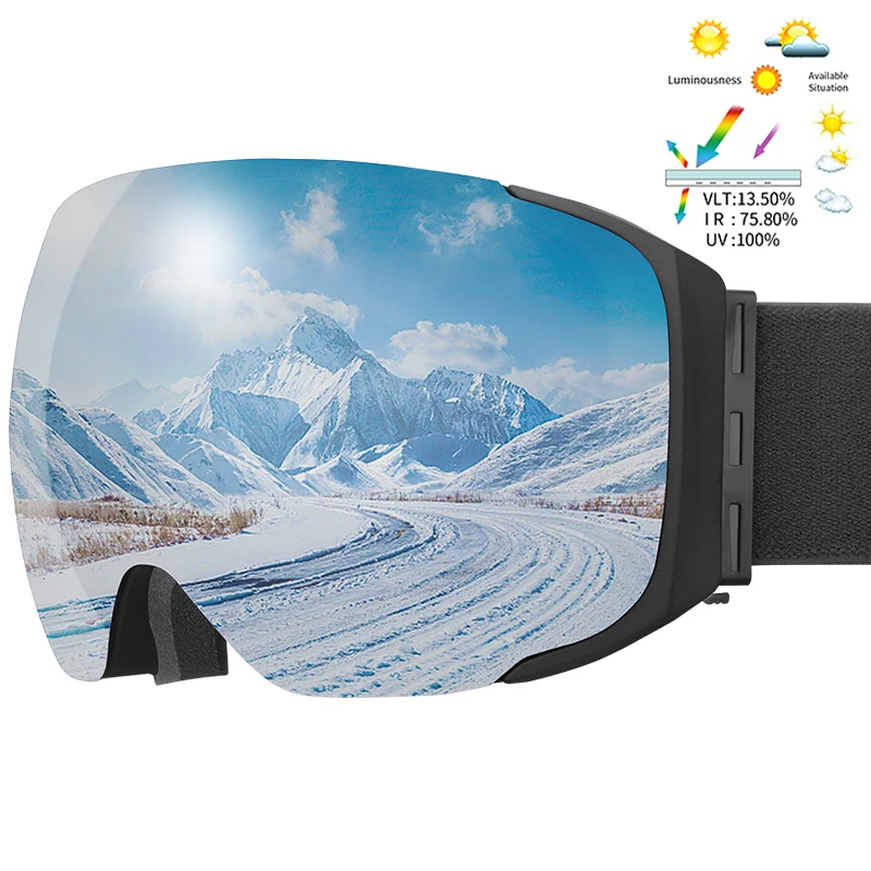 

Ski Goggles Winter Professional Magnetic Double Layer Anti-Fog UV400 Anti-UV Snowboard Goggles Interchangeable Lens Ski Mask