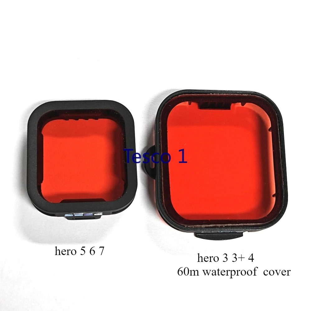 1pcs Original  for GoPro Hero 3 3+ 4 5 6 7 Action Camera Waterproof Diving Housing Red Filter Cover Case Repair Accessories