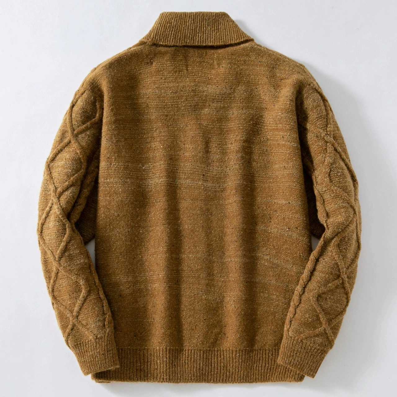 Maglione cardigan lavorato a maglia con motivo a rombi retrò da uomo, giacca maglione di lana spessa stile autunno e inverno alla moda per uomo