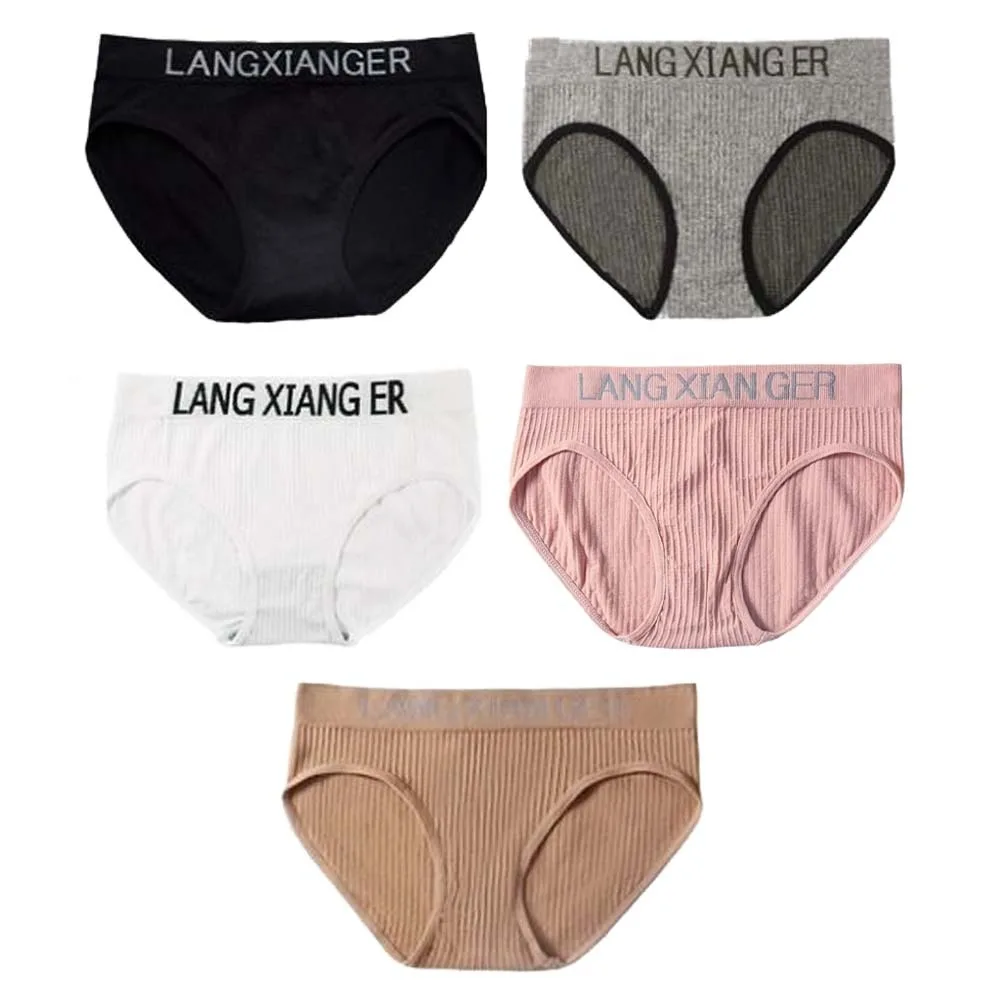 5 stuks mode brief eenvoudige slipje katoenen kruis onderbroek naadloze ondergoed slips midden taille ondergoed voor vrouwen dame