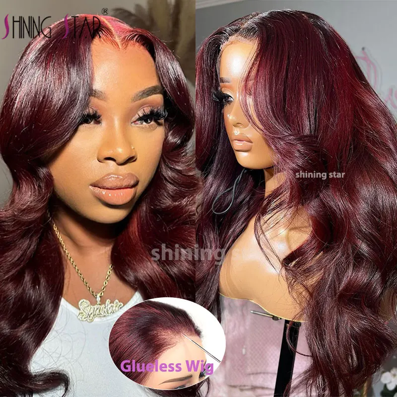 

Wear And Go Glueless Wigs Colored Burgundy Body Wave Lace Front Wigs Human Hair For Women Ginger Blonde 9X6 Lace Frontal Wigs