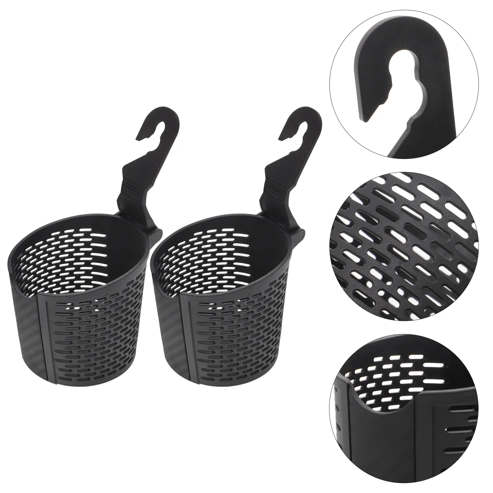 

2Pcs Car Cup Holder Black Seat Headrest Water Bottle Coffee Beverage Universal Organizing Storage Container