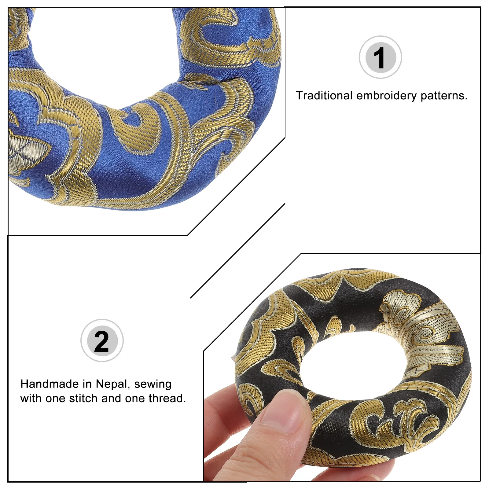 

2Pcs Sound Bowl Pads Premium Quality Durable Cushions for Buddha Singing Bowls Meaningful Buddhist Gift Sound Bowl Pads