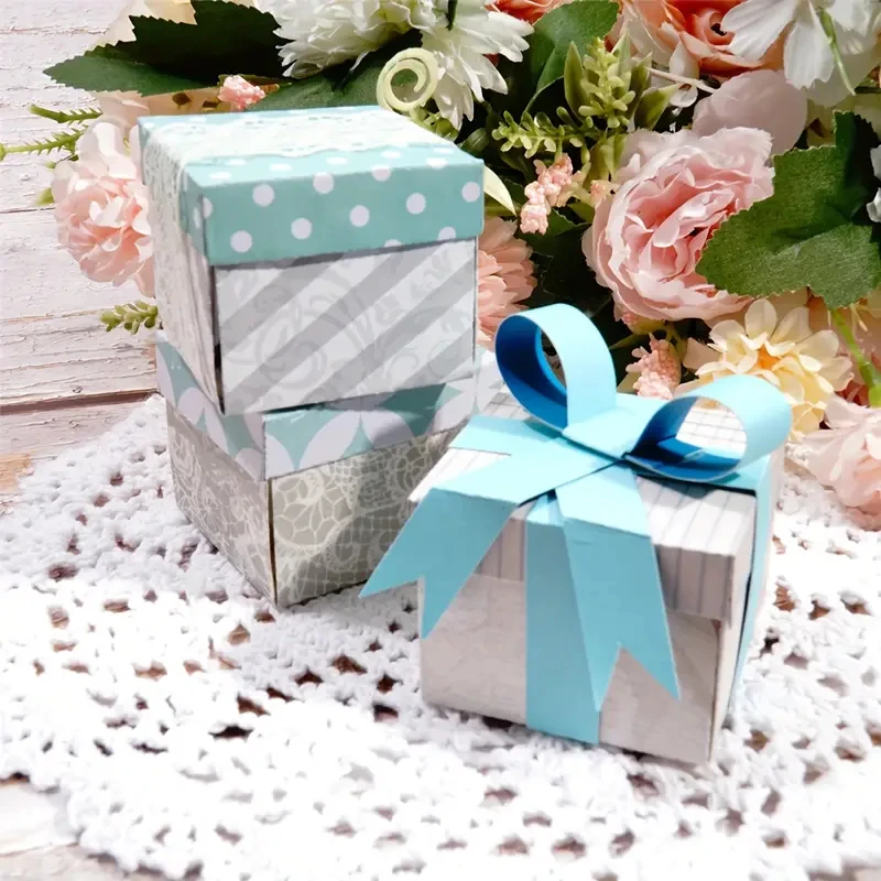 3D Lidded Square Gift Box Metal Cutting Dies Die-cuts Set Scrapbooking DIY Home Decoration Paper Handicraft Gift