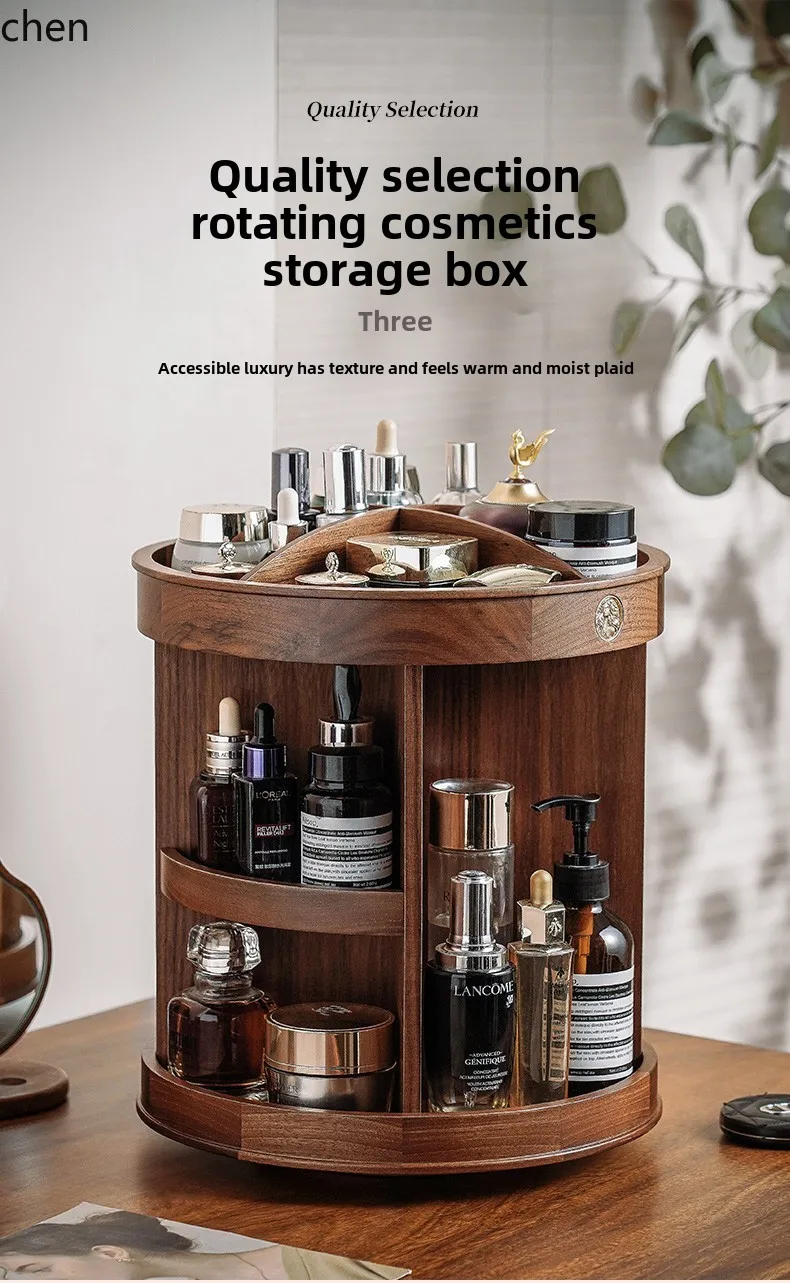 Zml Rotating Cosmetics Storage Box Desktop Premium Sense Large Capacity Dresser Perfume Skin Care Shelf