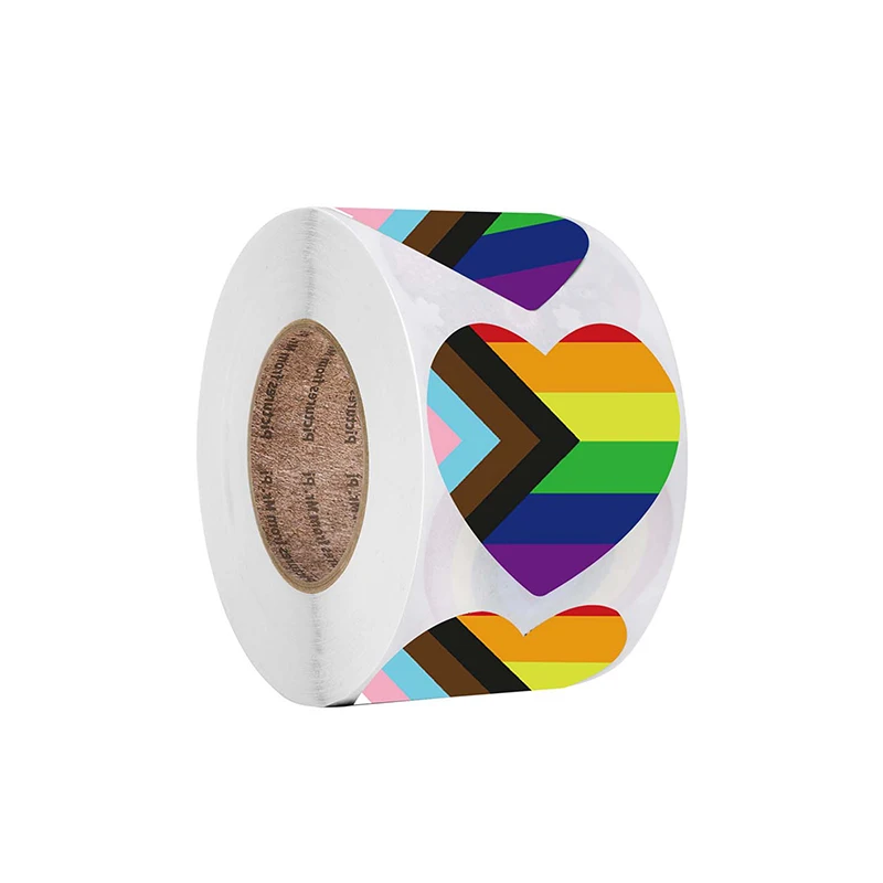 ~500pcs/roll Heart Shaped Stickers LGBTQ Love Rainbow Gay Scrapbooking Decoration Gifts Pride Stickers Envelope Seal Labels