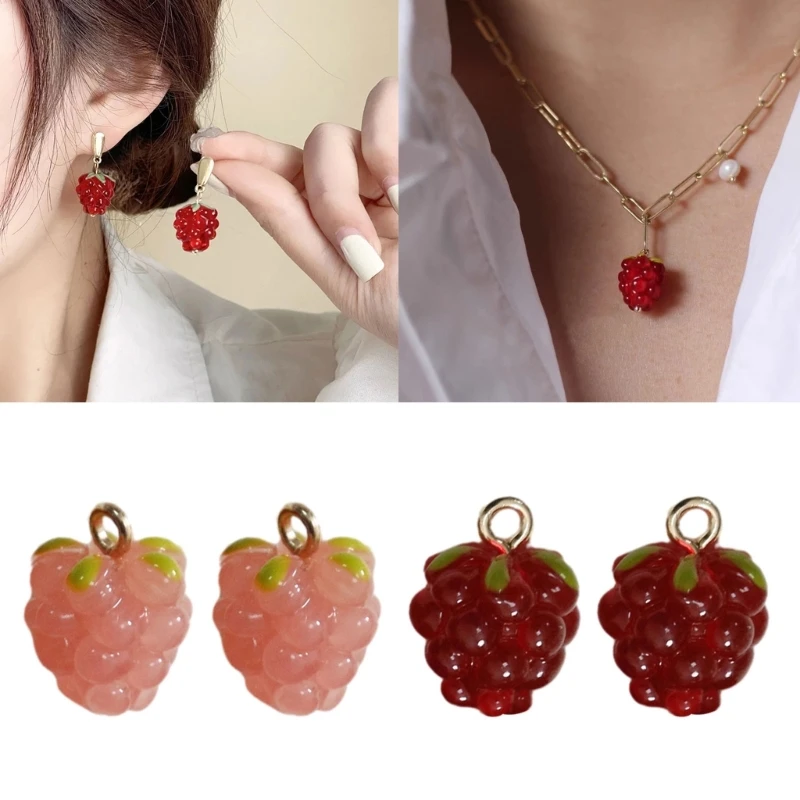 Exquisite 3D Grape Fruit Pendant Charm for DIY Earring Necklace Jewelry Findings