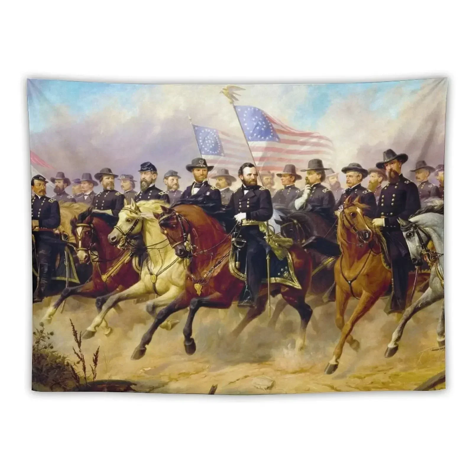 

Grant and His Generals by Ole Peter Hansen Balling (1865) Tapestry Tapete For The Wall Room Design Tapestry