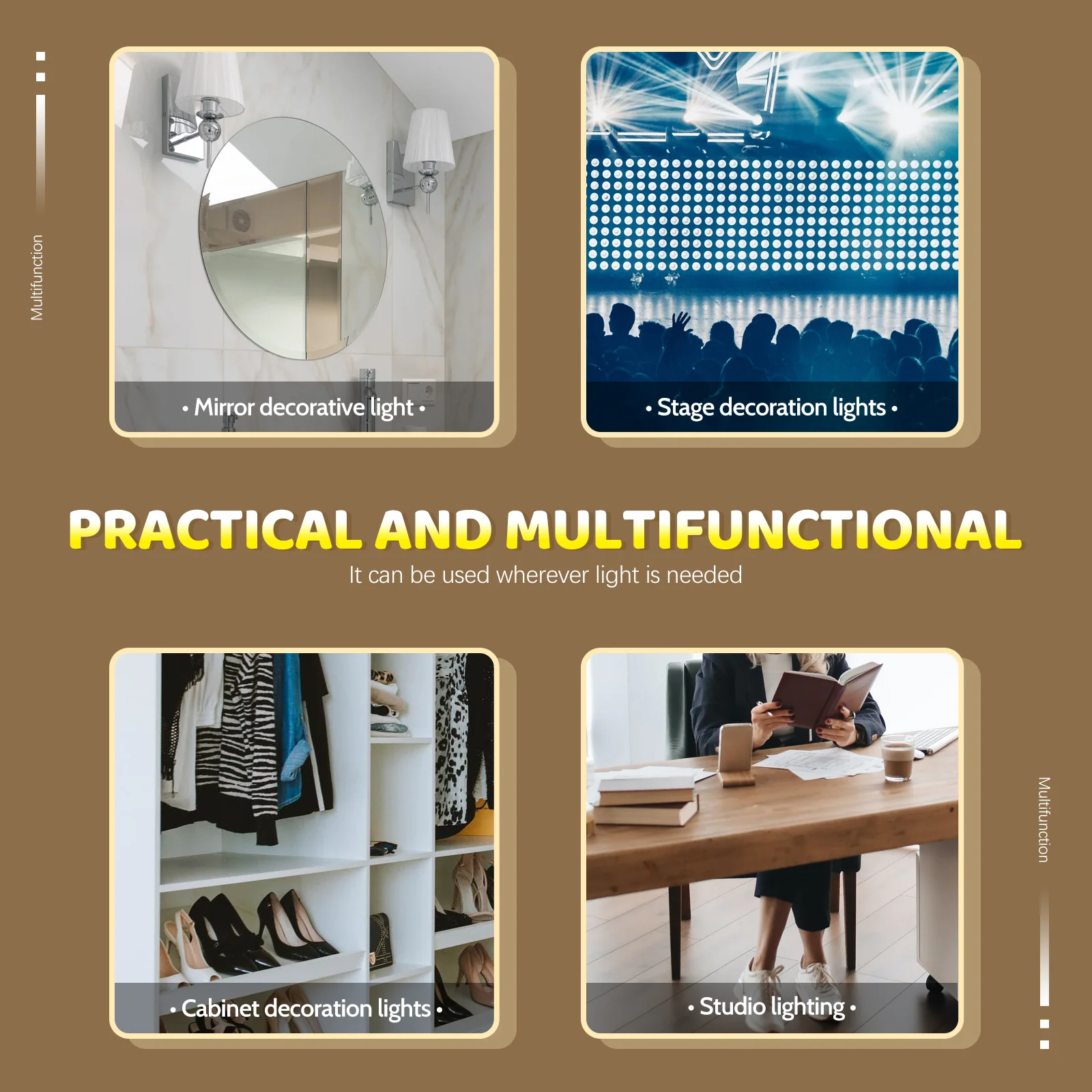 

1Set Makeup Mirror Light Bulb with Adjustable LED Brightness Portable Vanity Lamp No Drill Installation for Home Salon Use