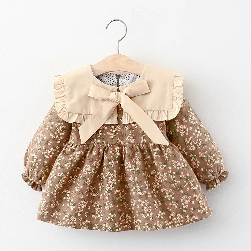 Children's Spring and Autumn Clothing Girls' Long sleeved Printed Dress Children's Princess Dress Baby Dress