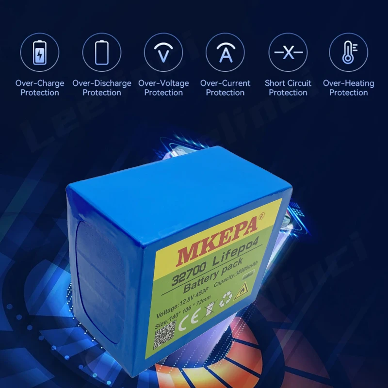 12.8V/14.6V 38Ah 32700 Lifepo4 battery 150A BMS Robot wheelchair electric boat UPS toy car drone uninterruptible power supply