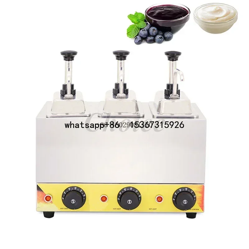 

Dispenser Pump Chocolate Sauce Butter Filler Warmer Machine Electric 3 Tanks Hot Chocolate Sauce