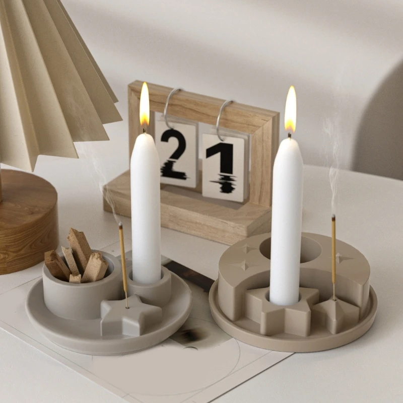 

Sturdy Silicone Mould Accessory for Star and Moon Holders and Incenses Stands Reusable for Home Decoration