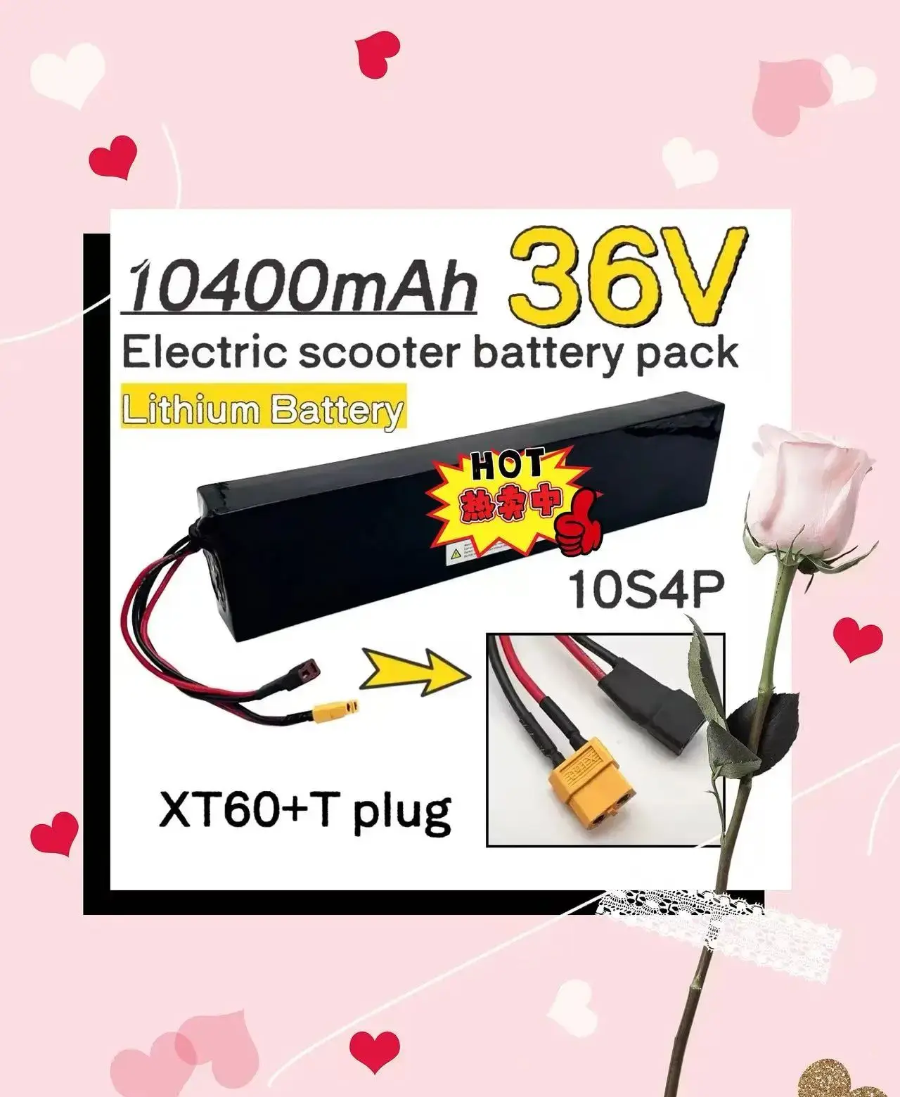 

750W-1000W 10S4P 36V 10400mAh for Electric Scooter Battery with BMS Electric Scooter Lithium Battery 18650 battery pack 36V