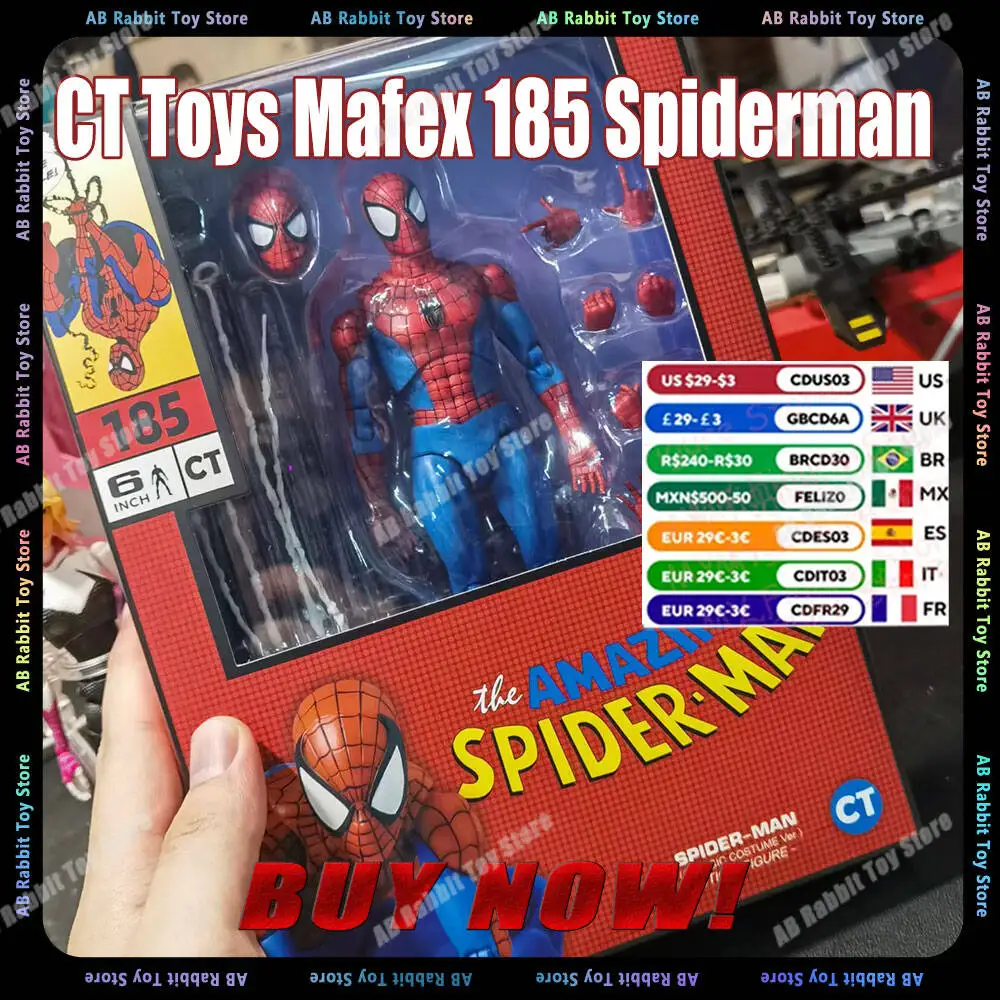 Nuevos juguetes CT Mafex 185 figura de Spiderman Miles Morales 2099 disfraz clásico Spider-Man figura de acción Mafex185 figura de Anime juguete