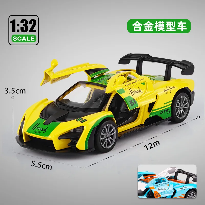 1:32 Alloy Graffiti Sports Car Children's Toy Ornaments Model Boy Pull-back Alloy Car Plastic