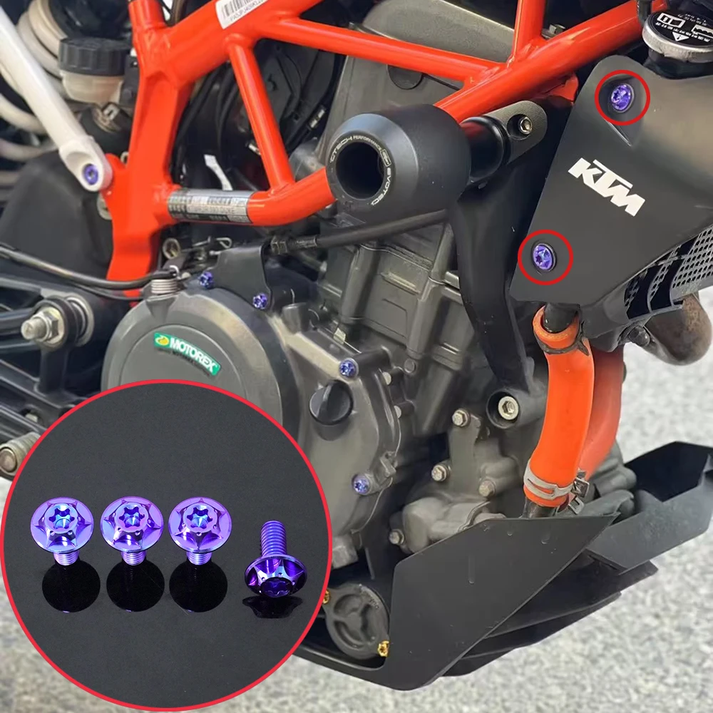 FLAWLESSTI Gr5 perno de titanio disco de freno ABS disco tanque de aceite pinza delantera guardabarros horquilla Pedal deflector perno para KTM 390 250 Duke