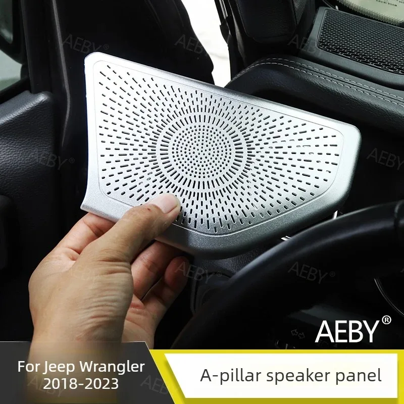 

For Jeep Wrangler 2018-2023 A-pillar horn bezel,A-pillar speaker covers adorn stereo audio frame,decorative panel,Car interior
