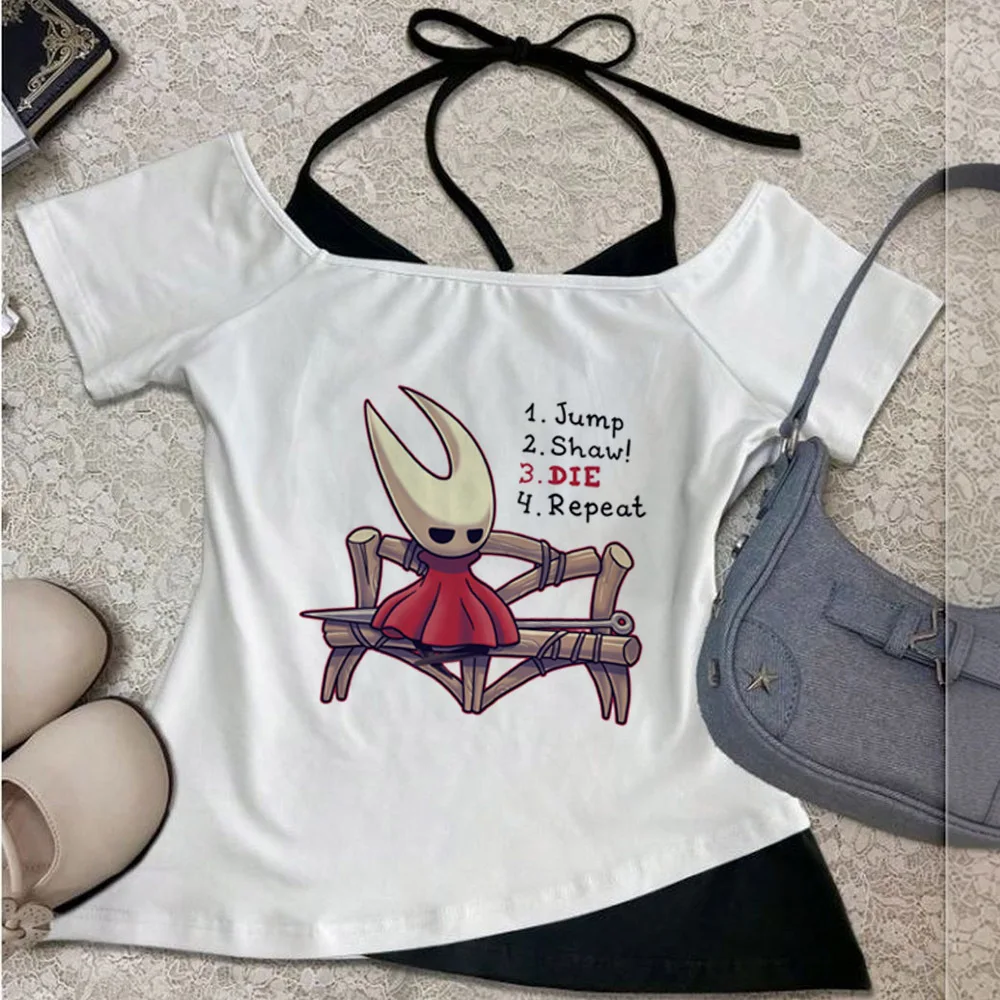 Hollow Knight crop top ladies emo streetwear jojifuku dollette tshirt dollette japan anime clearance sales manga