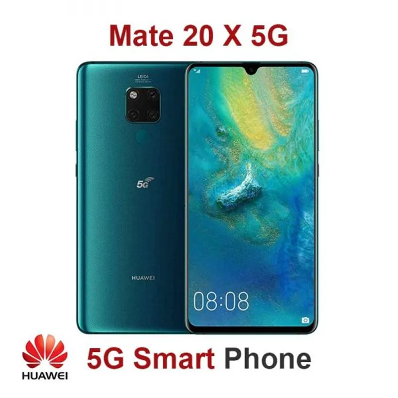 Huawei-Mate 20X โทรศัพท์มือถือ5G, 7.2 ", กล้อง40MP + 24MP, 8GB, 256GB, Android, Google Play Store โทรศัพท์มือถือรุ่นทั่วโลก