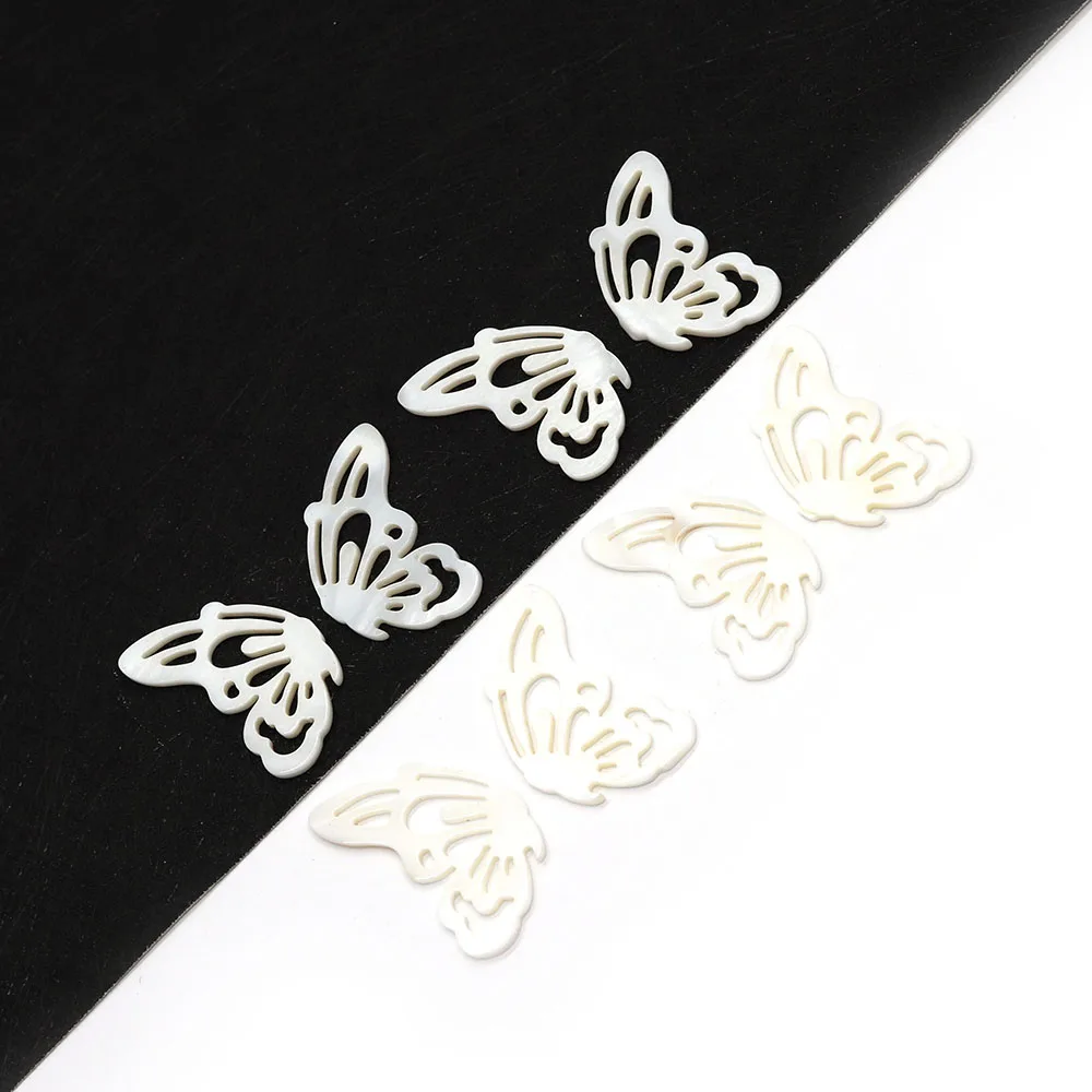 Natural Freshwater Shell Carved Openwork Butterfly Pendant for Making Elegant Fashion Jewelry DIY Necklace Earring Accessories