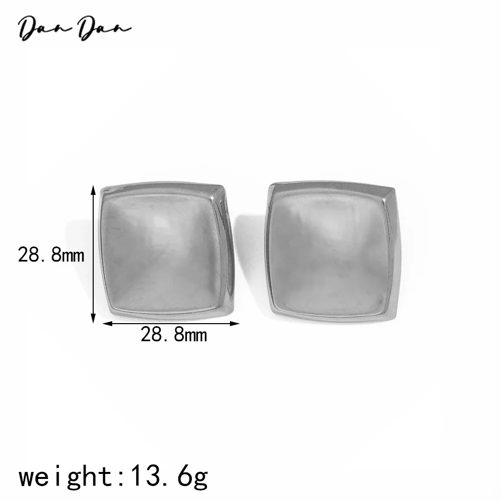Серьги из нержавеющей стали, массивные модные квадратные украшения, водонепроницаемая металлическая текстура, привлекательные женские аксессуары, подарок DanDan