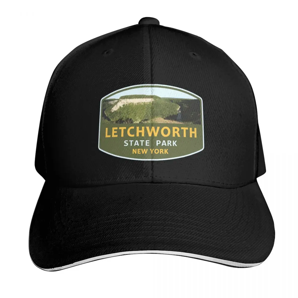 Letchworth State Park Oval Logo Baseball Cap Contrast Two Tone Brim Snapback Flat Bill Strapback Dad Hat