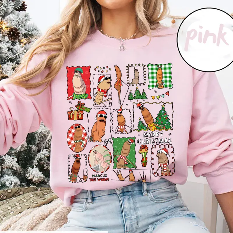 ماركوس الدودة عيد الميلاد البلوز لا أحب هذا روك هوديس الفيروسية ميمي فريد هوديي هدية الكريسماس أفكار ملابس حريمي #4