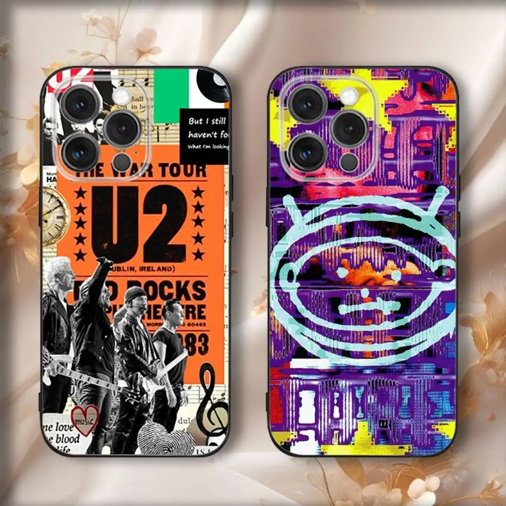 

The U-U2s Band Phone Case For iPhone16,15,14,13,12,11,Pro,Max,Plus,X,XS,SE4,E,Mini,Soft Black Case